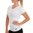 MNX Women's V neck basic T-shirt, white